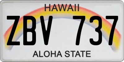 HI license plate ZBV737