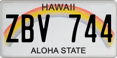 HI license plate ZBV744