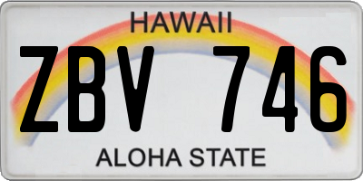 HI license plate ZBV746