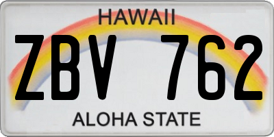 HI license plate ZBV762