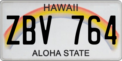 HI license plate ZBV764
