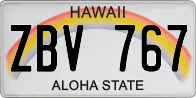 HI license plate ZBV767