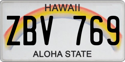 HI license plate ZBV769
