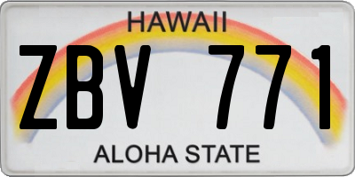 HI license plate ZBV771