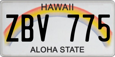 HI license plate ZBV775