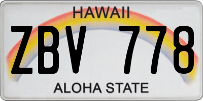 HI license plate ZBV778
