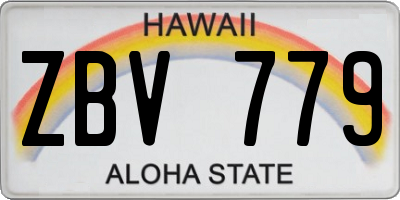 HI license plate ZBV779
