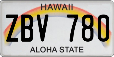 HI license plate ZBV780