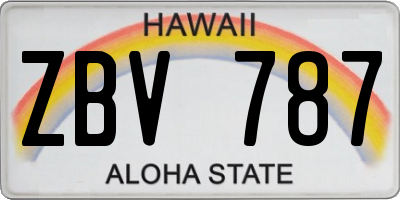 HI license plate ZBV787