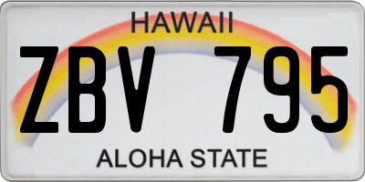 HI license plate ZBV795