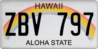 HI license plate ZBV797