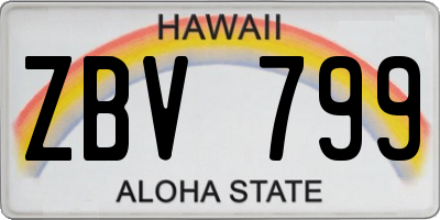 HI license plate ZBV799