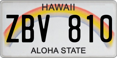HI license plate ZBV810
