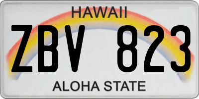 HI license plate ZBV823