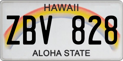 HI license plate ZBV828