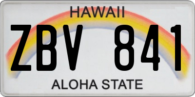 HI license plate ZBV841