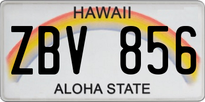 HI license plate ZBV856