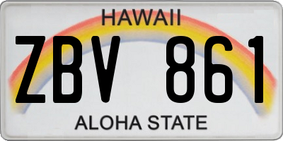HI license plate ZBV861