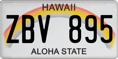 HI license plate ZBV895