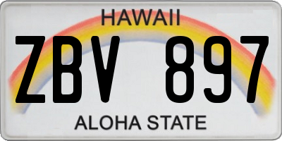HI license plate ZBV897