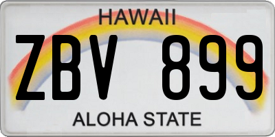 HI license plate ZBV899