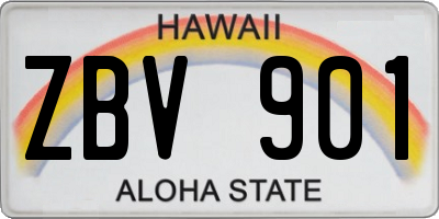 HI license plate ZBV901