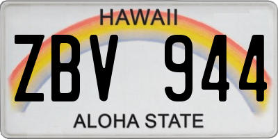 HI license plate ZBV944