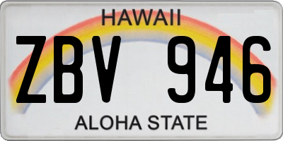 HI license plate ZBV946