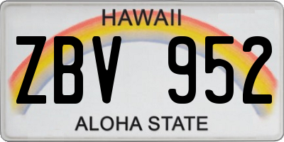 HI license plate ZBV952