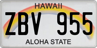 HI license plate ZBV955