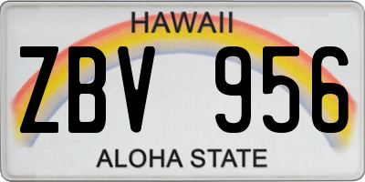 HI license plate ZBV956