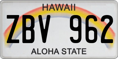 HI license plate ZBV962