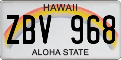 HI license plate ZBV968