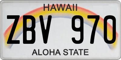 HI license plate ZBV970