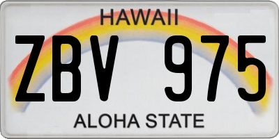 HI license plate ZBV975