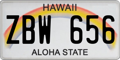 HI license plate ZBW656