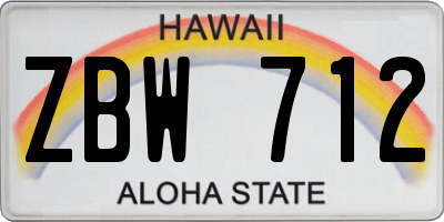 HI license plate ZBW712