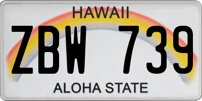 HI license plate ZBW739