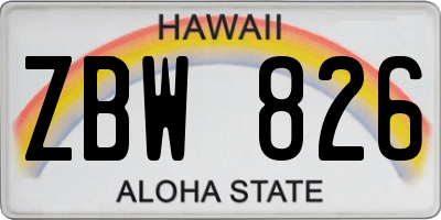 HI license plate ZBW826