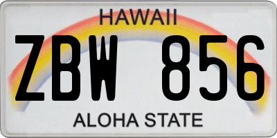HI license plate ZBW856
