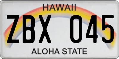 HI license plate ZBX045