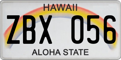 HI license plate ZBX056