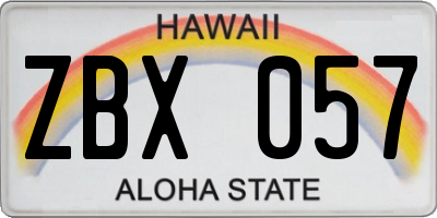 HI license plate ZBX057