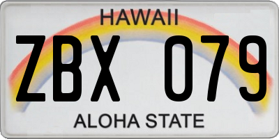 HI license plate ZBX079