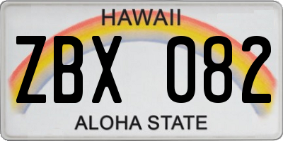 HI license plate ZBX082