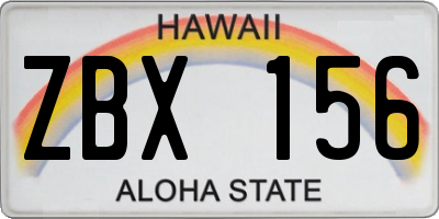 HI license plate ZBX156
