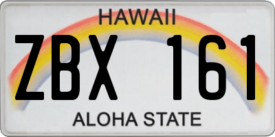 HI license plate ZBX161