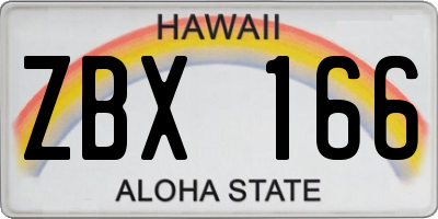 HI license plate ZBX166