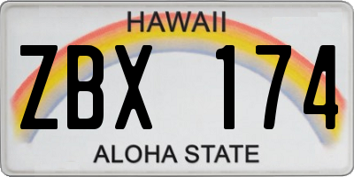 HI license plate ZBX174