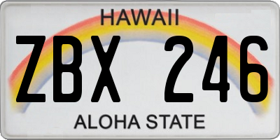 HI license plate ZBX246